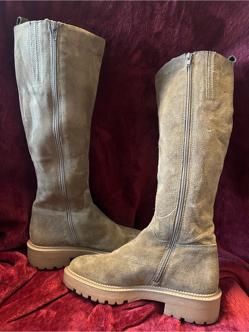 GOSH Sueded Zip Up Lug Sole Boots